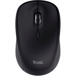 Trust yuki souris sans fil silencieuse bleutooth + 2.4ghz avec pile pour gauchers et droitiers, 75% plastique recyclé, souris bl