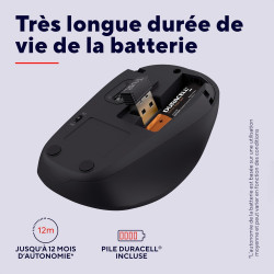 Trust Yvi+ Souris sans Fil Silencieuse avec Conception Durable, 800-1600 DPI, pour Gauchers et Droitiers, Récepteur USB Stockabl
