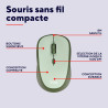 Trust Yvi+ Souris sans Fil Silencieuse avec Conception Durable, 800-1600 DPI, pour Gauchers et Droitiers, Récepteur USB Stockabl
