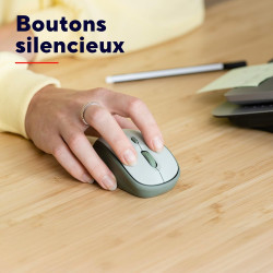 Trust Yvi+ Souris sans Fil Silencieuse avec Conception Durable, 800-1600 DPI, pour Gauchers et Droitiers, Récepteur USB Stockabl