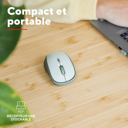 Trust Yvi+ Souris sans Fil Silencieuse avec Conception Durable, 800-1600 DPI, pour Gauchers et Droitiers, Récepteur USB Stockabl