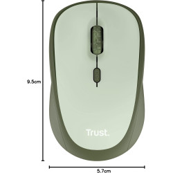 Trust Yvi+ Souris sans Fil Silencieuse avec Conception Durable, 800-1600 DPI, pour Gauchers et Droitiers, Récepteur USB Stockabl