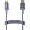 Amazon Basics Câble USB-C vers Lightning en nylon tressé, chargeur certifié MFi pour iPhone 13/12/11/X/XS/XR/8, 1.8 m, gris fonc