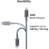 Amazon Basics Câble USB-C vers Lightning en nylon tressé, chargeur certifié MFi pour iPhone 13/12/11/X/XS/XR/8, 1.8 m, gris fonc