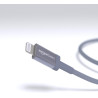 Amazon Basics Câble USB-C vers Lightning en nylon tressé, chargeur certifié MFi pour iPhone 13/12/11/X/XS/XR/8, 1.8 m, gris fonc