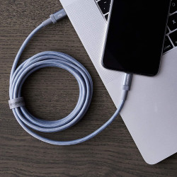Amazon Basics Câble USB-C vers Lightning en nylon tressé, chargeur certifié MFi pour iPhone 13/12/11/X/XS/XR/8, 1.8 m, gris fonc