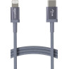 Amazon Basics Câble USB-C vers Lightning en nylon tressé, chargeur certifié MFi pour iPhone 13/12/11/X/XS/XR/8, 0.9 m, gris fonc