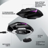 Logitech G G502 X PLUS LIGHTSPEED Souris Gaming RVB Sans Fil - Souris optique boutons hybrides LIGHTFORCE, LIGHTSYNC RVB, Capteu