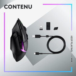 Logitech G G502 X PLUS LIGHTSPEED Souris Gaming RVB Sans Fil - Souris optique boutons hybrides LIGHTFORCE, LIGHTSYNC RVB, Capteu