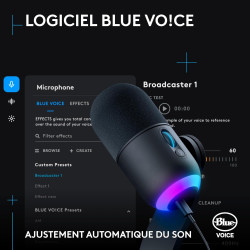 G502 x plus gaming mouse - noir + yeti gx bundle