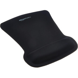 Amazon Basics Tapis de Souris irrégulier avec Repose-Poignet en Gel, 20 x 25 cm, Noir