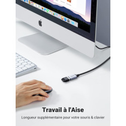 Uvert câble rallonge usb 3.0 5gbps cable extension type a mâle vers femelle compatible avec oculus rift u stickhub manette ps4 x
