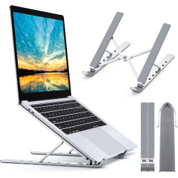 Babacom Support Ordinateur Portable, Support PC Portable à 5 Niveaux Réglables, Refroidisseur en Aluminium Ventilé Compatible av