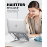 Babacom Support Ordinateur Portable, Support PC Portable à 5 Niveaux Réglables, Refroidisseur en Aluminium Ventilé Compatible av