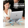 Babacom Support Ordinateur Portable, Support PC Portable à 5 Niveaux Réglables, Refroidisseur en Aluminium Ventilé Compatible av