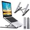 Babacom Support Ordinateur Portable, Support PC Portable à 5 Niveaux Réglables, Refroidisseur en Aluminium Ventilé Compatible av