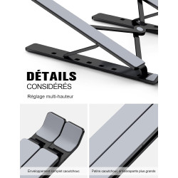 Babacom Support Ordinateur Portable, Support PC Portable à 5 Niveaux Réglables, Refroidisseur en Aluminium Ventilé Compatible av