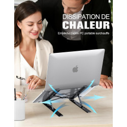 Babacom Support Ordinateur Portable, Support PC Portable à 5 Niveaux Réglables, Refroidisseur en Aluminium Ventilé Compatible av