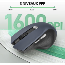 acer Souris sans Fil, Souris Ordinateur Ergonomique 2,4GHz avec Mini Récepteur USB, Wirless Mouse Optique USB,1600 DPI réglable,