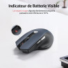 acer Souris sans Fil, Souris Ordinateur Ergonomique 2,4GHz avec Mini Récepteur USB, Wirless Mouse Optique USB,1600 DPI réglable,