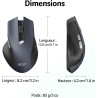 acer Souris sans Fil, Souris Ordinateur Ergonomique 2,4GHz avec Mini Récepteur USB, Wirless Mouse Optique USB,1600 DPI réglable,