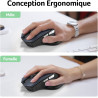 acer Souris sans Fil, Souris Ordinateur Ergonomique 2,4GHz avec Mini Récepteur USB, Wirless Mouse Optique USB,1600 DPI réglable,