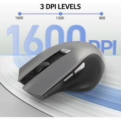 acer Souris Ergonomique sans Fil, Souris Ordinateur 2,4GHz avec Mini Récepteur USB, Wirless Mouse Optique USB,1600 DPI réglable,