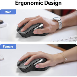 acer Souris Ergonomique sans Fil, Souris Ordinateur 2,4GHz avec Mini Récepteur USB, Wirless Mouse Optique USB,1600 DPI réglable,