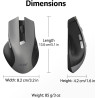 acer Souris Ergonomique sans Fil, Souris Ordinateur 2,4GHz avec Mini Récepteur USB, Wirless Mouse Optique USB,1600 DPI réglable,