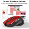 acer Souris Ergonomique sans Fil, Souris Ordinateur 2,4GHz avec Mini Récepteur USB, Wirless Mouse Optique USB,1600 DPI réglable,