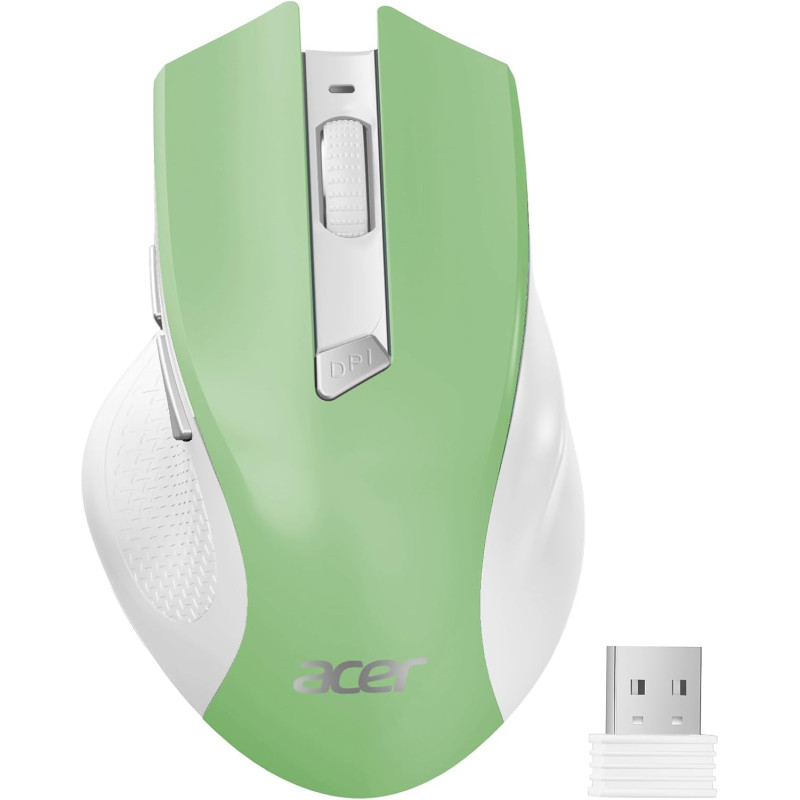 acer Souris Ergonomique sans Fil, Souris Ordinateur 2,4GHz avec Mini Récepteur USB, Wirless Mouse Optique USB,1600 DPI réglable,