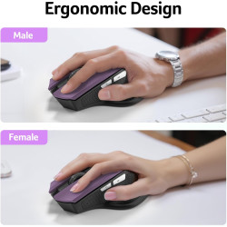 acer Souris Ergonomique sans Fil, Souris Ordinateur 2,4GHz avec Mini Récepteur USB, Wirless Mouse Optique USB,1600 DPI réglable,