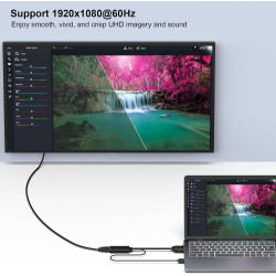 BENFEI Adaptateur VGA vers HDMI, convertisseur 1080p avec Audio de Source VGA d'ordinateur/Ordinateur Portable vers HDMI TV/Moni
