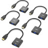 BENFEI - Câble HDMI vers VGA, plaqué Or, Lot de 5, mâle-Femelle pour Ordinateur, Ordinateur Portable, PC, Moniteur, projecteur, 