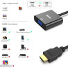 BENFEI - Câble HDMI vers VGA, plaqué Or, Lot de 5, mâle-Femelle pour Ordinateur, Ordinateur Portable, PC, Moniteur, projecteur, 