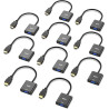 BENFEI Lot de 10 adaptateurs HDMI vers VGA plaqués Or (mâle vers Femelle) pour Ordinateur, PC, Moniteur, projecteur, HDTV, Chrom