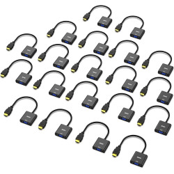 Adaptateur HDMI vers VGA, BENFEI Lot de 20 adaptateurs HDMI vers VGA plaqués Or (mâle vers Femelle) pour Ordinateur, PC, Moniteu