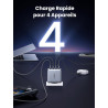 Uvert nexode 100w chargeur usb c rapide 4 ports gan tech prise usb c compatible avec iphone 17 pro max air 16 plus 15 14 13 12 g