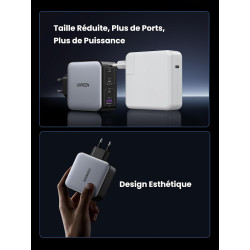 Uvert nexode 100w chargeur usb c rapide 4 ports gan tech prise usb c compatible avec iphone 17 pro max air 16 plus 15 14 13 12 g