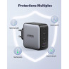 Uvert nexode 100w chargeur usb c rapide 4 ports gan tech prise usb c compatible avec iphone 17 pro max air 16 plus 15 14 13 12 g