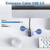 RAVIAD Câble Rallonge USB 2.0 0.5M, Câble Extension USB 2.0 Mâle A vers Femelle A Nylon Tressé Compatible pour Clé USB, Hub USB,