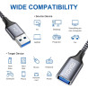 RAVIAD Câble Rallonge USB 3.0 2M, Câble Extension USB 3.0 Mâle A vers Femelle A 5Gbps Nylon Tressé Compatible pour Clé USB, Hub 