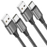 Raviad cable usb c charge rapide 3.1a, [1m, lot de 2] câble usb vers usb c nylon cable chargeur type c pour iphone 17 16 15, sam
