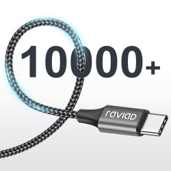 Raviad cable usb c charge rapide 3.1a, [0.15m, lot de 2] câble usb vers usb c court nylon cable chargeur type c pour iphone 17 1