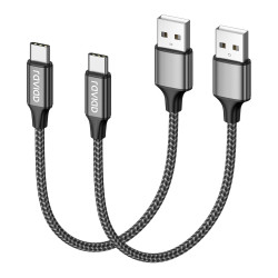 Raviad cable usb c charge rapide 3.1a, [0.5m, lot de 2] câble usb vers usb c court nylon cable chargeur type c pour iphone 17 16