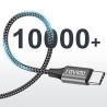Raviad cable usb c charge rapide 3.1a, [2m, lot de 2] câble usb vers usb c nylon cable chargeur type c pour iphone 17 16 15, sam