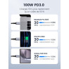 Uvert lot de 2 câble usb c vers usb c pd 100w 5a 20v charge rapide compatible avec macbook ipad pro iphone 17 pro max air 16 gal
