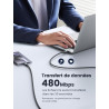 Uvert lot de 2 câble usb c vers usb c pd 100w 5a 20v charge rapide compatible avec macbook ipad pro iphone 17 pro max air 16 gal