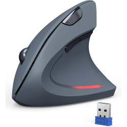 TECKNET Souris Verticale, 4800 DPI Souris sans Fil Ergonomique, Protège Le Bras, Souris sans Fil 6 Boutons pour PC, Ordinateur P