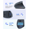TECKNET Souris Verticale, 4800 DPI Souris sans Fil Ergonomique, Protège Le Bras, Souris sans Fil 6 Boutons pour PC, Ordinateur P